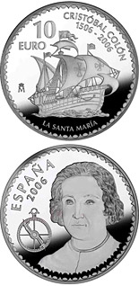 10 euro coin Christopher Columbus 5th Centenary - Santa Maria | Spain 2006