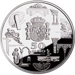 50 euro coin First anniversary of the euro | Spain 2003