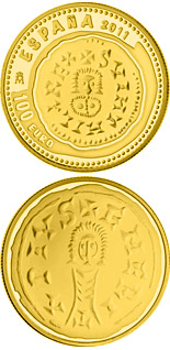 100 euro coin 3rd Series Numismatic Treasures – 2 Escudos - Swinthila Visigothic Tremissis | Spain 2011