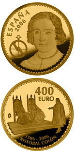 400 euro coin 500th anniversary of the death of Christopher Columbus  | Spain 2006