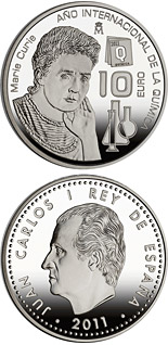 10 euro coin International Year of Chemistry - Marie Curie | Spain 2011