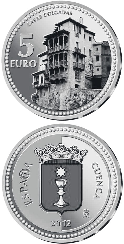 Image of 5 euro coin - Cuenca | Spain 2012.  The Silver coin is of Proof quality.