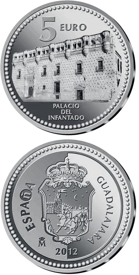 Image of 5 euro coin - Guadalajara | Spain 2012.  The Silver coin is of Proof quality.