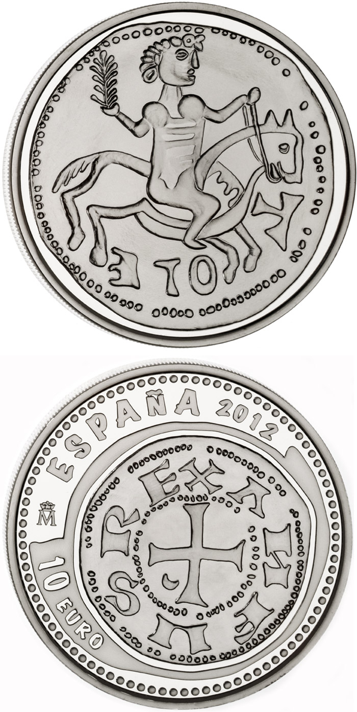 Image of 10 euro coin - 800th Anniversary of the Battle of Las Navas de Tolosa  | Spain 2012.  The Silver coin is of Proof quality.