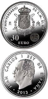 30 euro coin 75th birthday of His Majesty the King | Spain 2013