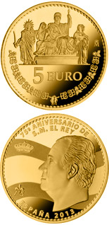 5 euro coin 75th birthday of His Majesty the King | Spain 2013
