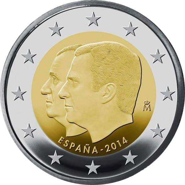 Image of 2 euro coin - Juan Carlos / Felipe VI | Spain 2014