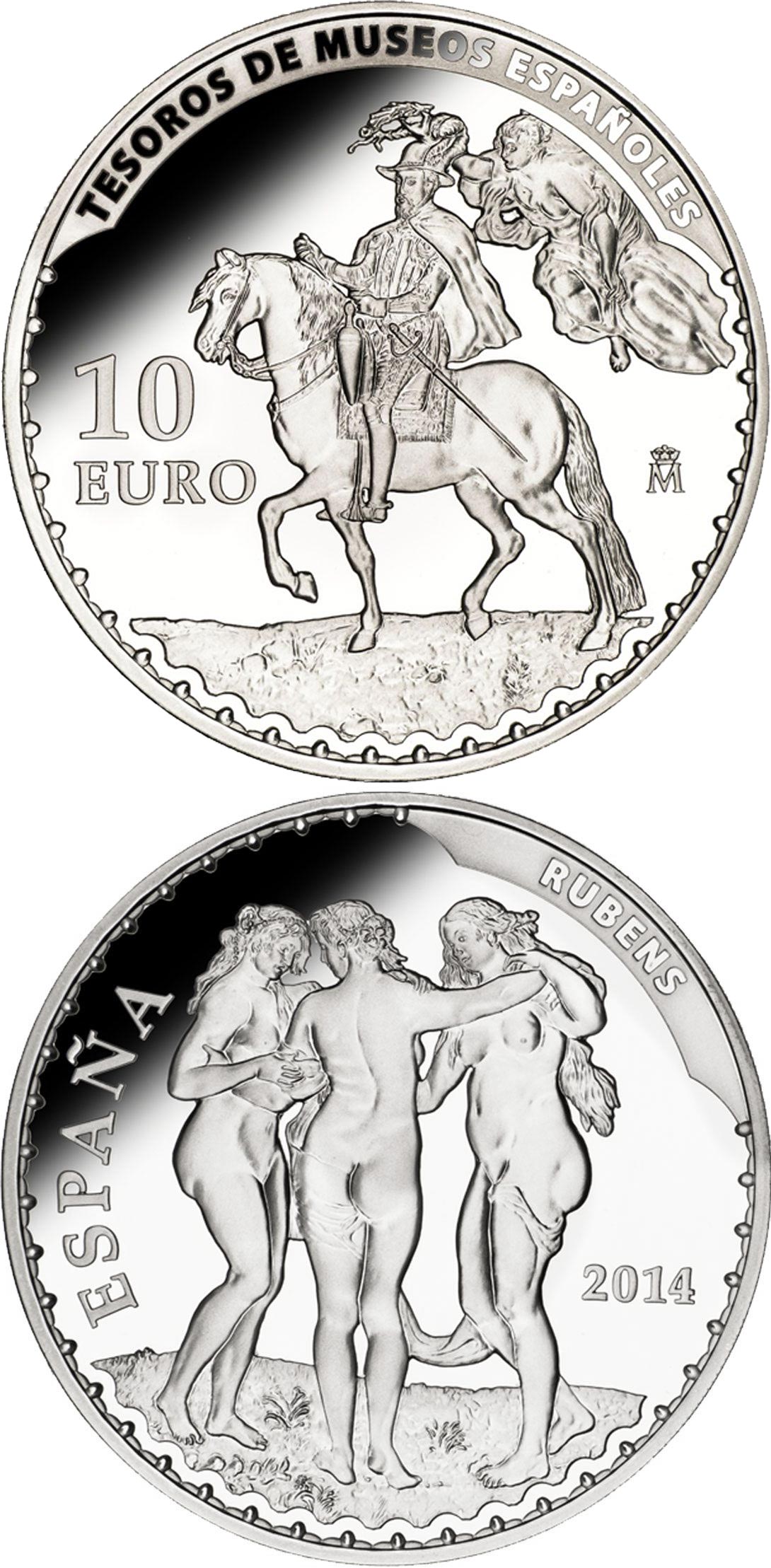 Image of 10 euro coin - Rubens | Spain 2014.  The Silver coin is of Proof quality.