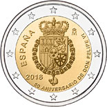 2 euro coin 50th Birthday of King Felipe VI | Spain 2018