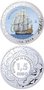 1.5 euro coin Spanish Vessel | Spain 2018