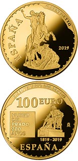 100 euro coin Bicentenary of the Museum del Prado - The hunting of Meleagro | Spain 2019
