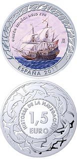 1.5 euro coin 17th Century Galleon | Spain 2019