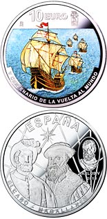 10 euro coin 1st Round-The-World Voyage | Spain 2019
