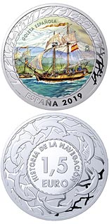 1.5 euro coin Spanish Schooner | Spain 2019