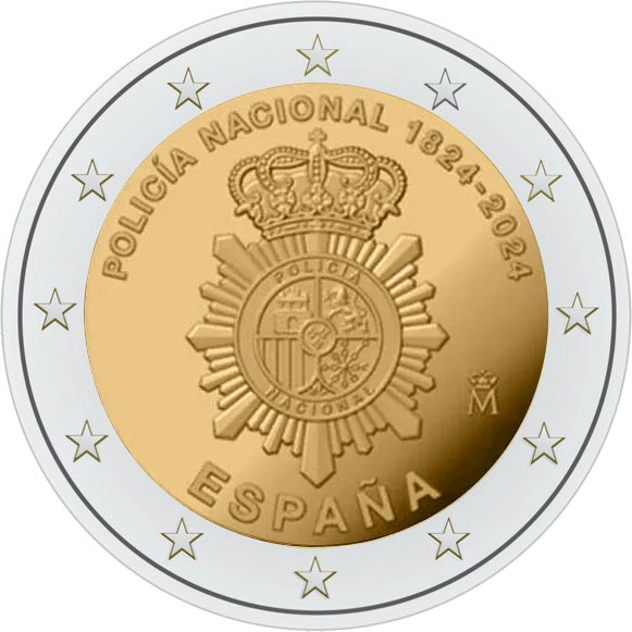 Image of 2 euro coin - National Police Corps | Spain 2024