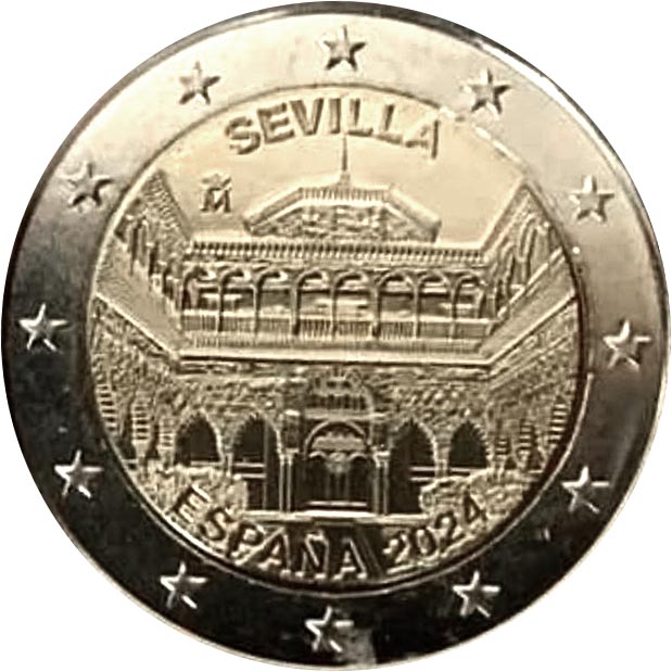 Image of 2 euro coin - The Archivo General de Indias in Seville | Spain 2024