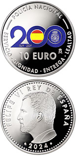 10 euro coin Bicentennial of the National Police | Spain 2023