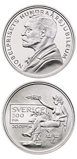 200 krona coin 100th anniversary of the foundation of the Nobel prize | Sweden 2001