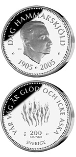 200 krona coin 100th anniversary of the birth of Dag Hammarskjöld | Sweden 2005