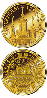 2000 krona coin Stockholm 750th anniversary | Sweden 2002