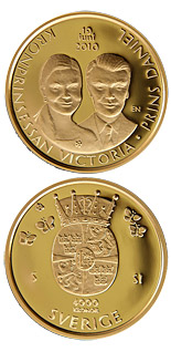 4000 krona coin The wedding of Crown Princess Victoria and Daniel Westling on 19 June 2010 | Sweden 2010