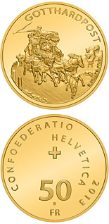 50 franc coin Gotthard Mail Coach | Switzerland 2013