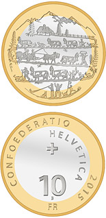 10 franc coin Descent from the Alpine pastures | Switzerland 2015