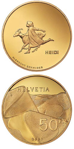 Image of 50 francs coin - Heidi  | Switzerland 2001