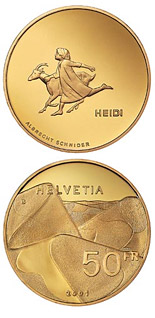 50 franc coin Heidi  | Switzerland 2001