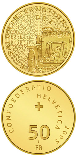 Image of 50 francs coin - 100th anniversary of the Geneva Motor Show Gold | Switzerland 2005