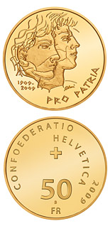 50 franc coin 100th anniversary of Pro Patria | Switzerland 2009