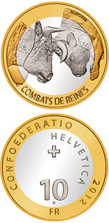 10 franc coin Cow fighting | Switzerland 2012