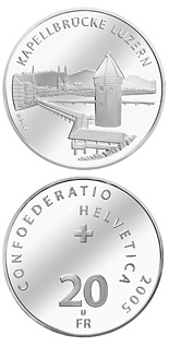 20 franc coin Chapel bridge Lucerne | Switzerland 2005