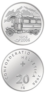 20 franc coin 100 years of post bus | Switzerland 2006