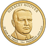 1 dollar coin Herbert Hoover (1929-1933) | USA 2014