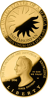 5 dollar coin Smithsonian 150th Anniversary  | USA 1996