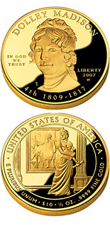 10 dollar coin Dolley Madison  | USA 2007