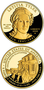 10 dollar coin Letitia Tyler | USA 2009