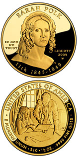 10 dollar coin Sarah Polk  | USA 2009