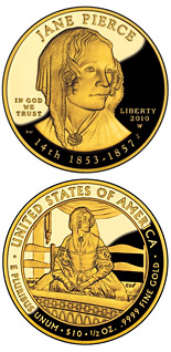 10 dollar coin Jane Pierce  | USA 2010