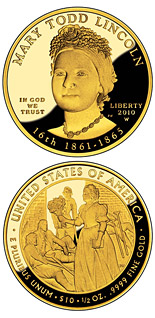10 dollar coin Mary Lincoln  | USA 2010