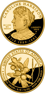 10 dollar coin Caroline Harrison  | USA 2012