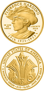 10 dollar coin Florence Harding  | USA 2014
