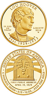 10 dollar coin Lou Hoover  | USA 2014