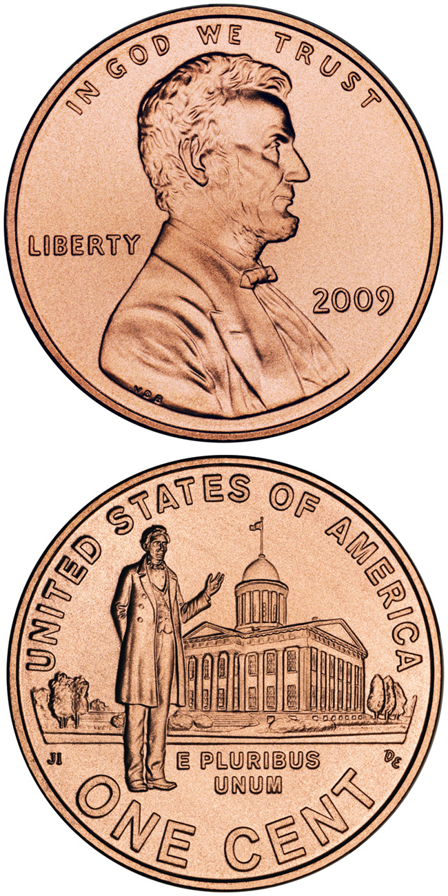 Image of 1 cent coin - Lincoln – Professional Life in Illinois  | USA 2009