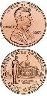 1 cent coin Lincoln – Professional Life in Illinois  | USA 2009