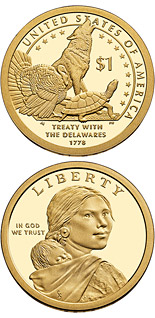 1 dollar coin The Delaware Treaty (1778) | USA 2013