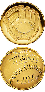5 dollar coin National Baseball Hall of Fame | USA 2014