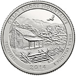 25 cents coin Great Smoky Mountains National Park  | USA 2014