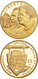 5 dollar coin National Park Service 100th Anniversary  | USA 2016